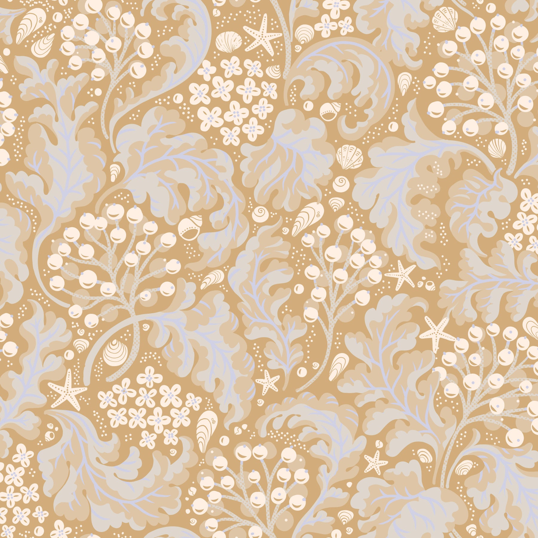 Sea Kale - Ochre Yellow Wallpaper⁠