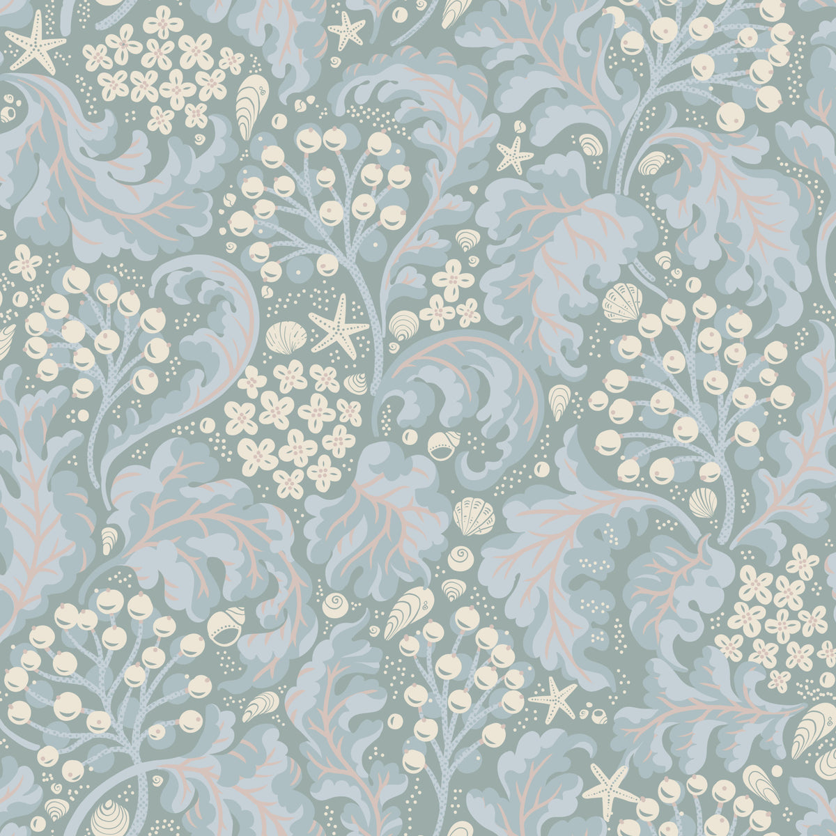 Sea Kale - Pearlescent Wallpaper⁠ in your room — zoomed
