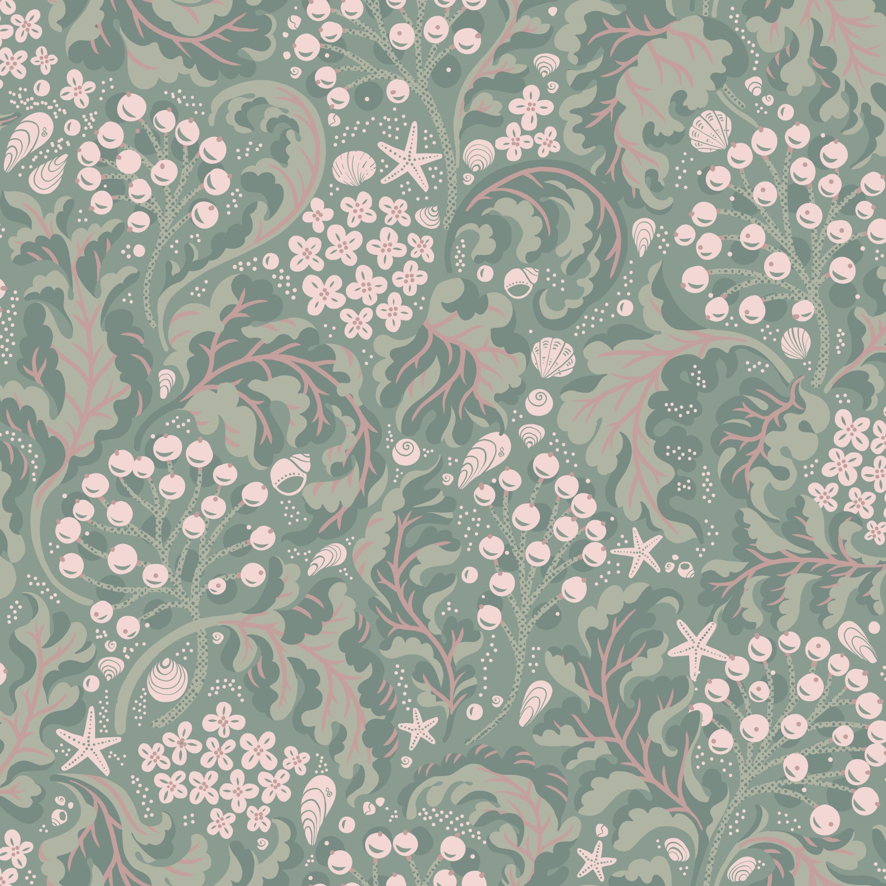 Sea Kale - Rhubarb Green Wallpaper⁠