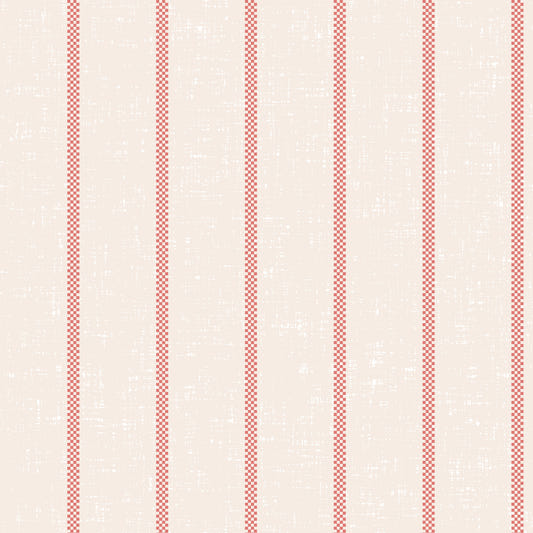 Tea Towel Stripe - Red Wallpaper⁠