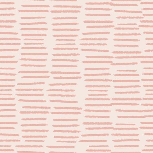 Organic Brush Strokes Pattern - Minimalist Boho Stripes Pink  Wallpaper⁠