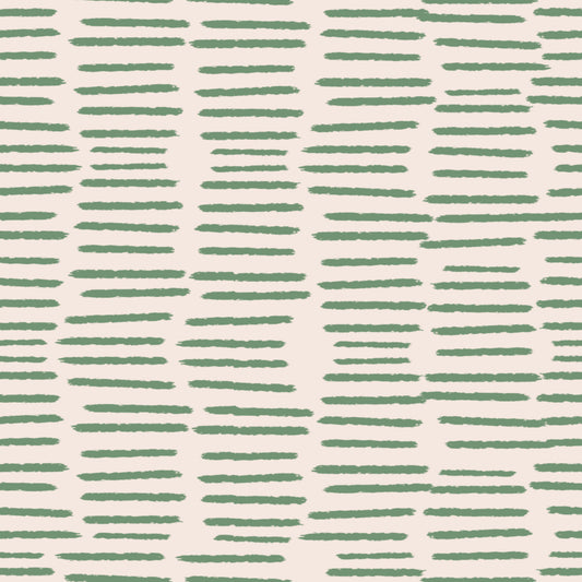 Organic Brush Strokes Pattern - Minimalist Boho Stripes Sage Wallpaper⁠