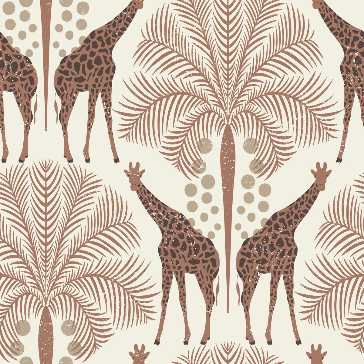 Safari Giraffe in Mocha Mousse Wallpaper⁠ in your room — zoomed