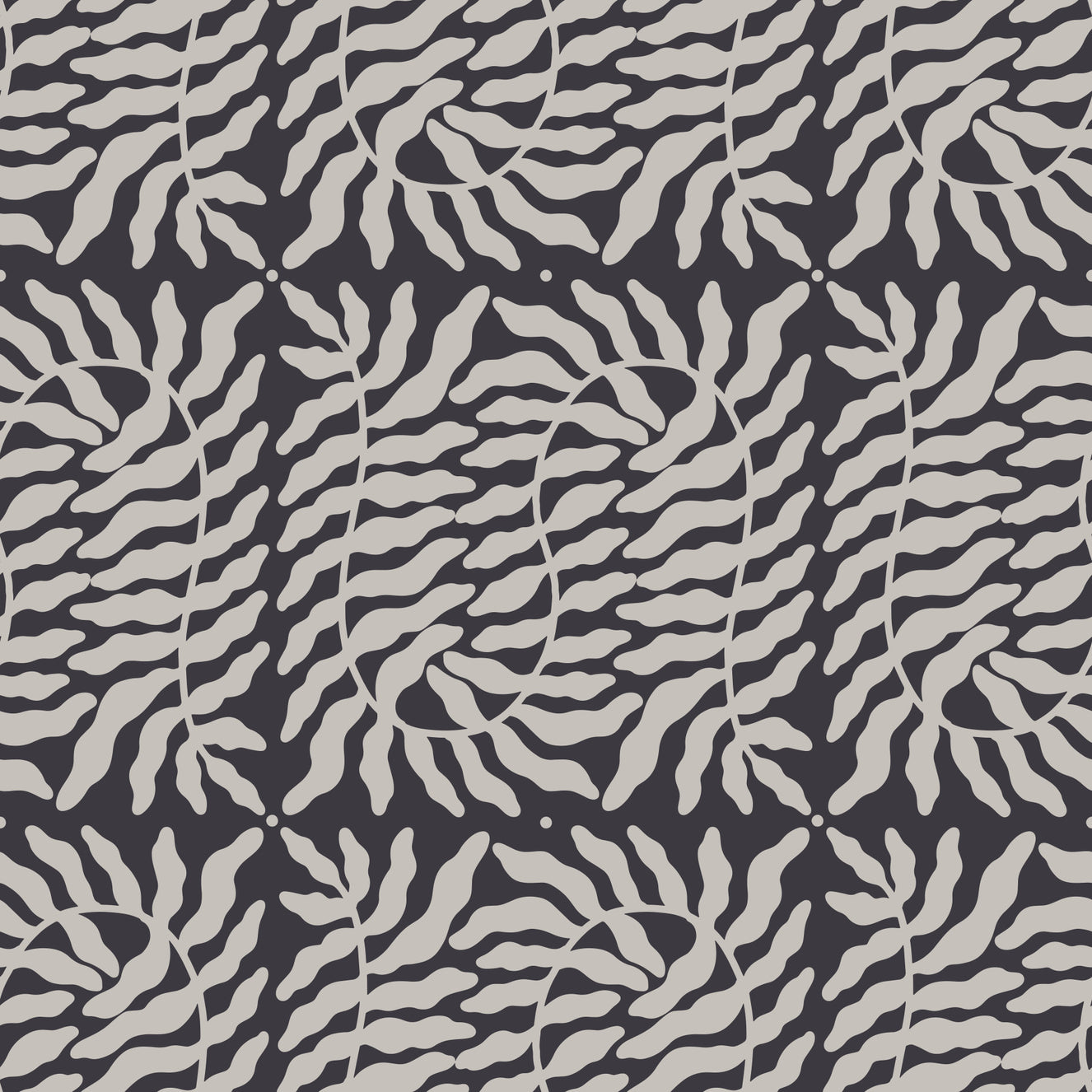 Organic Taupe Ferns Wallpaper⁠