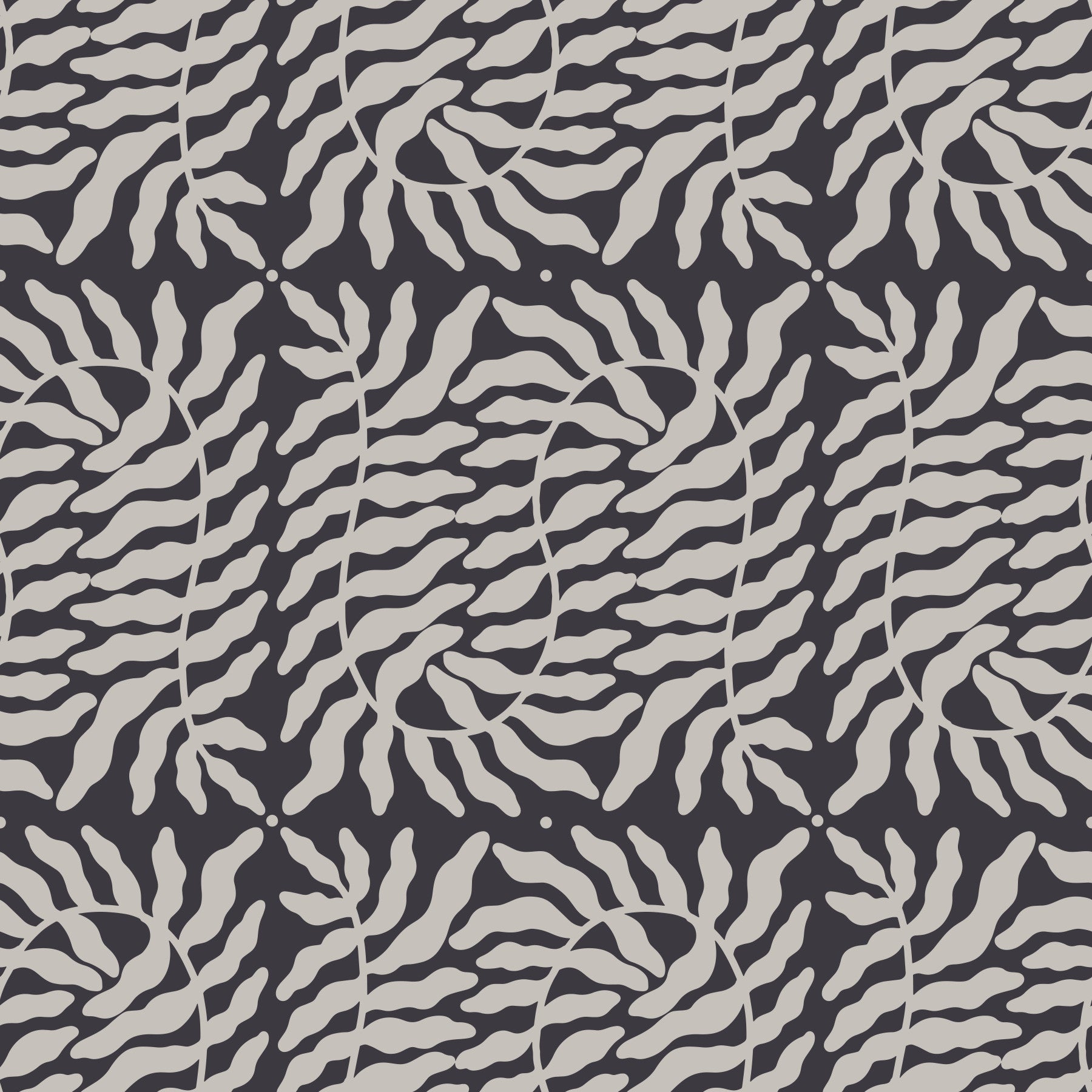 Organic Taupe Ferns Wallpaper⁠