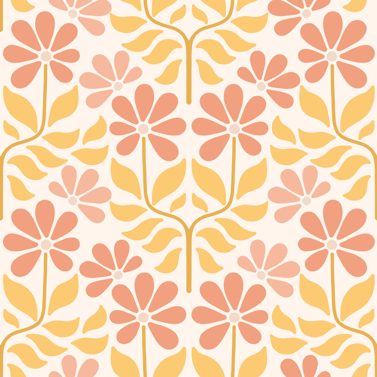 Retro Blooms Wallpaper⁠