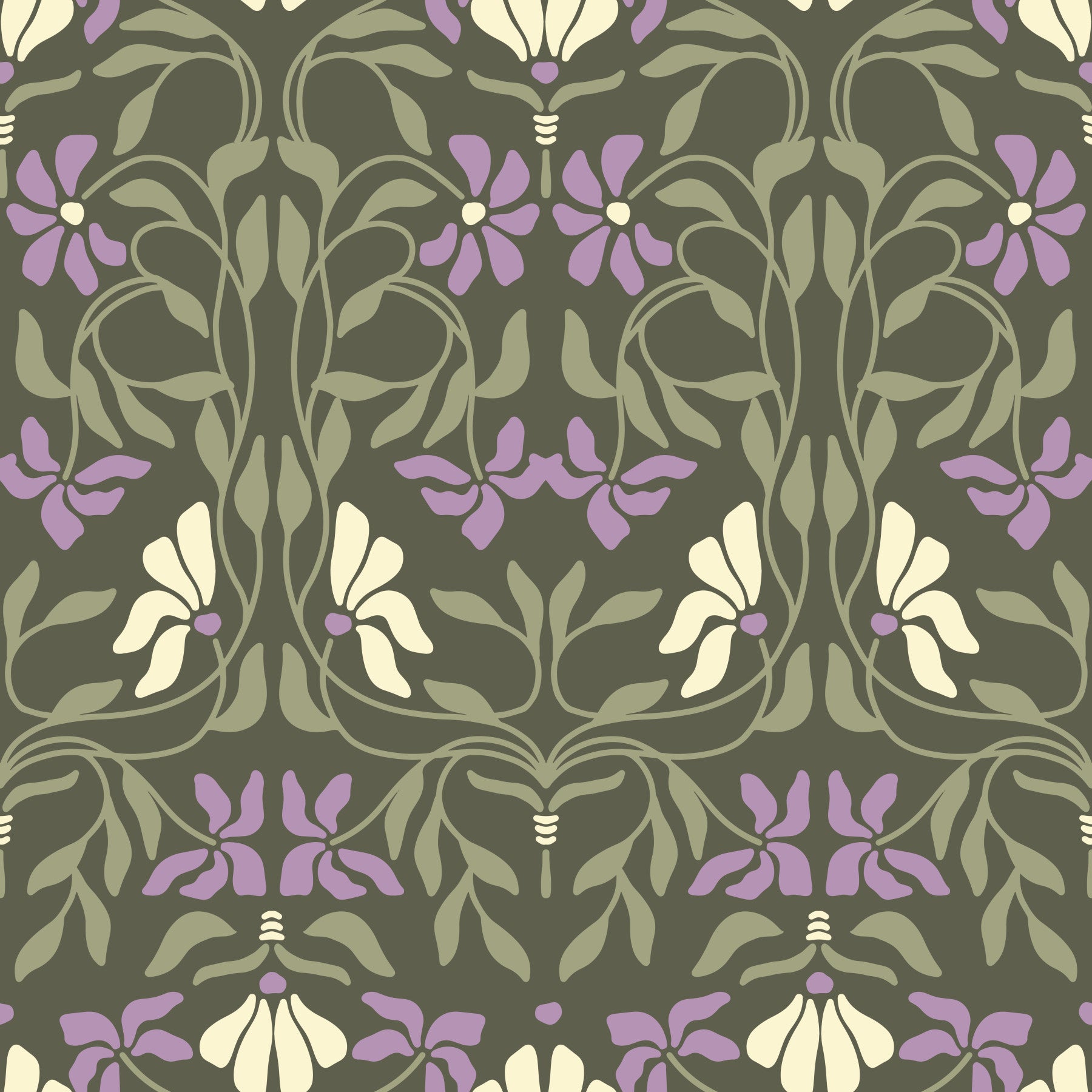 Art Nouveau Bloom Wallpaper⁠ in your room — zoomed