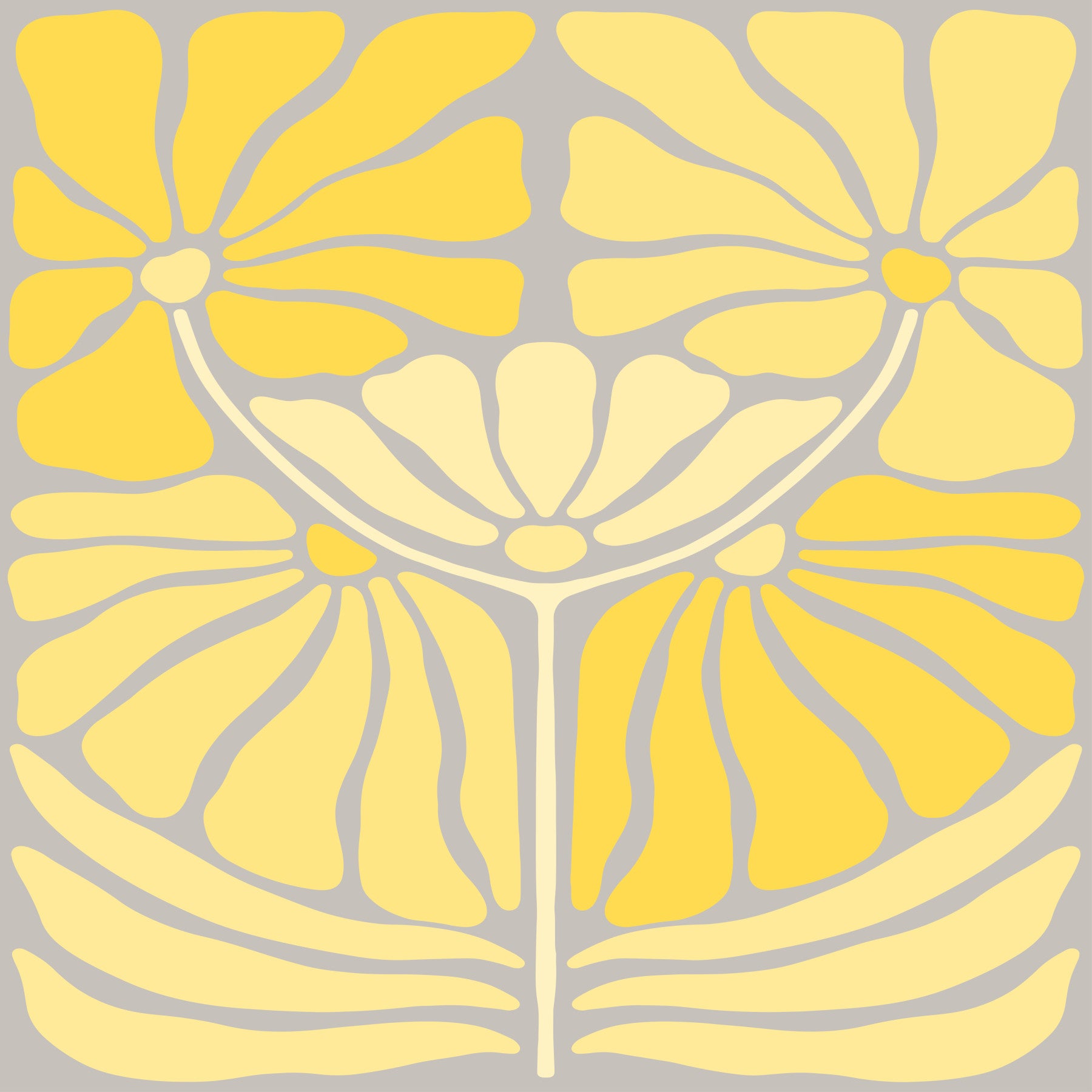 Art Deco Modern Floral Wallpaper⁠