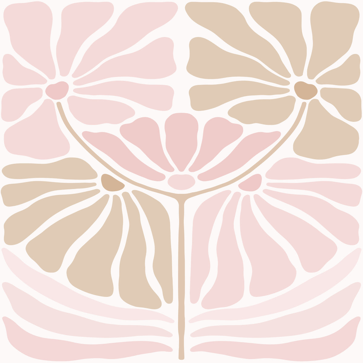 Retro Blush Blooms Wallpaper⁠ in your room — zoomed