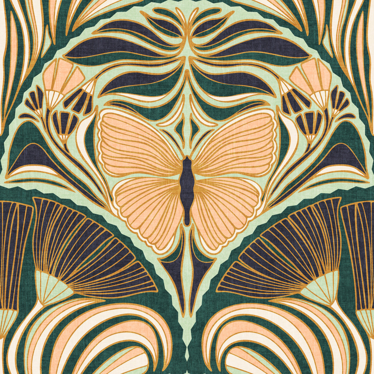 Gatsby Fan Glamour Art Deco with Ornate Butterfly Wallpaper⁠ in your room