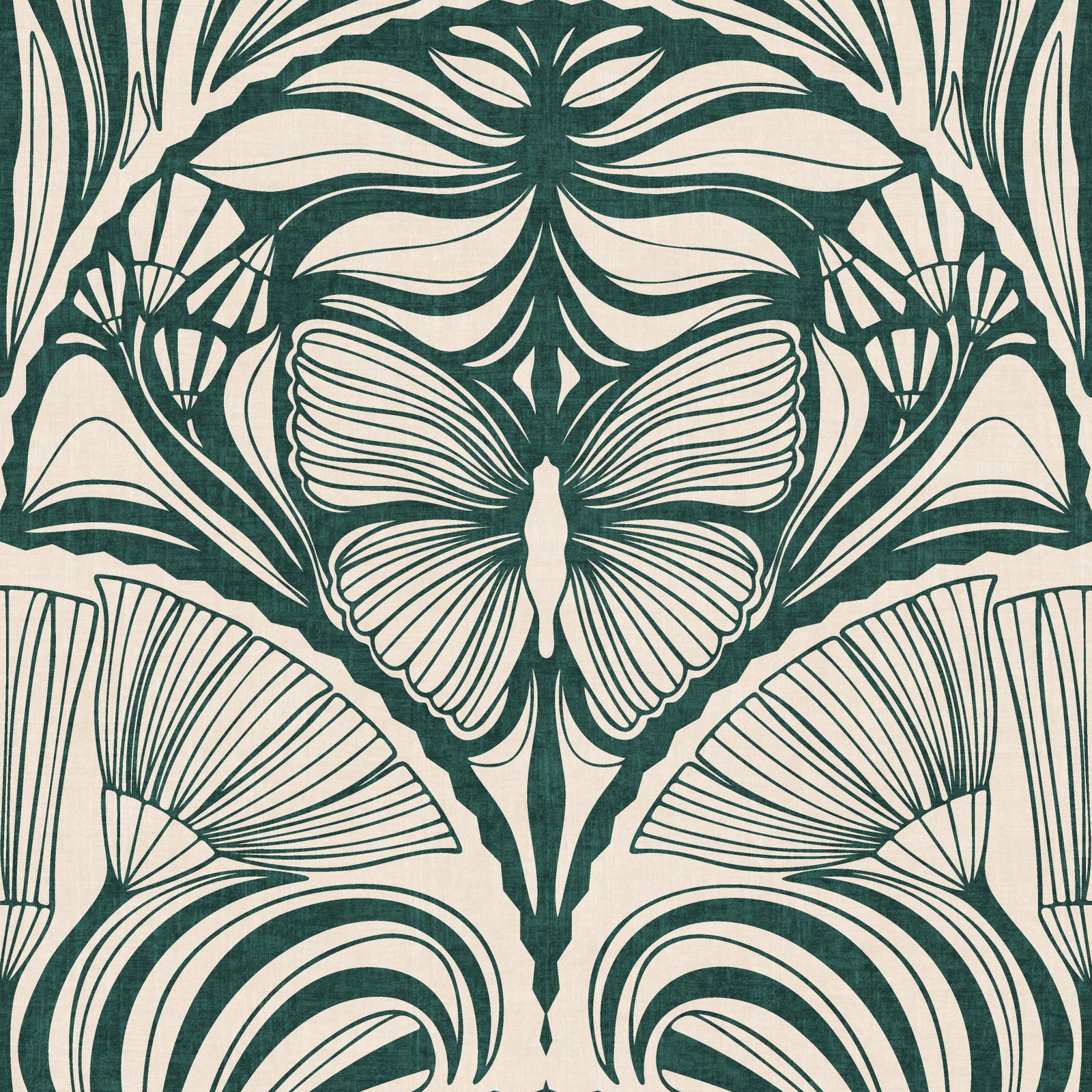 Gatsby Fan Glamour Deco Statement In Emerald Green Wallpaper⁠ in your room