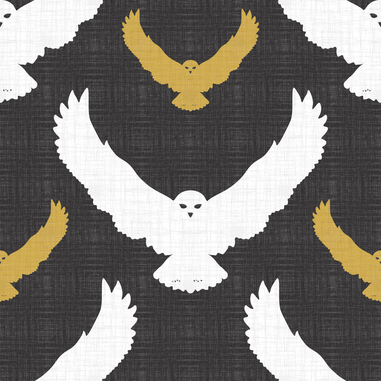 Rustic Owl Flock Gray Wallpaper⁠