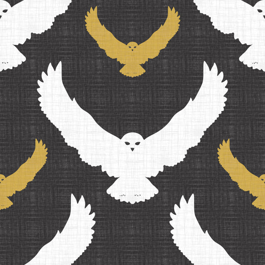 Rustic Owl Flock Gray Wallpaper⁠