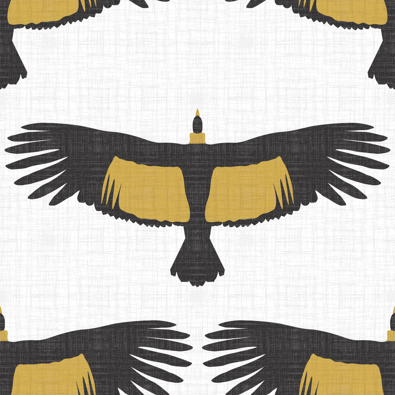 Rustic Andean Condor Flock White Wallpaper⁠