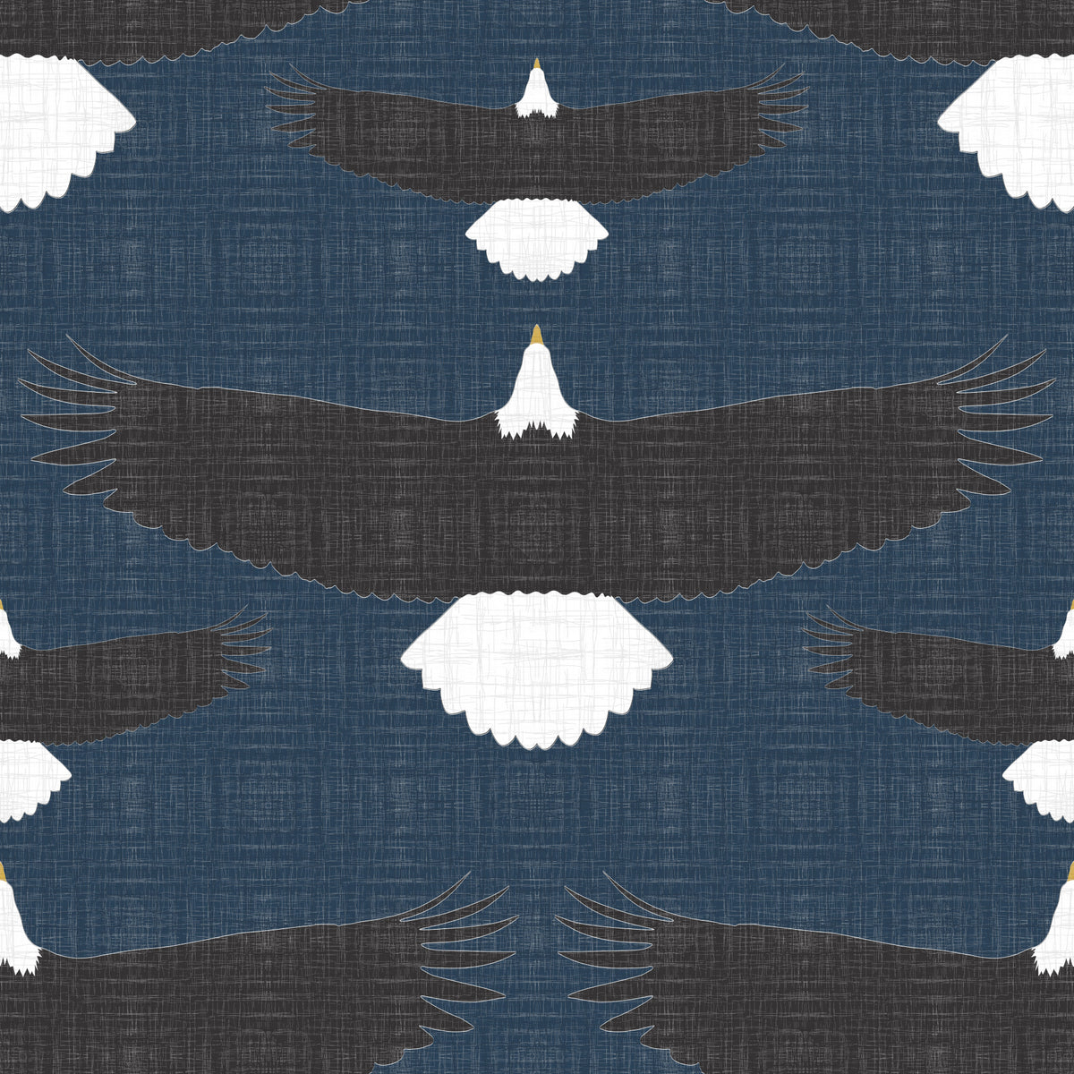 Rustic Bald Eagle Flock Blue Wallpaper⁠ in your room