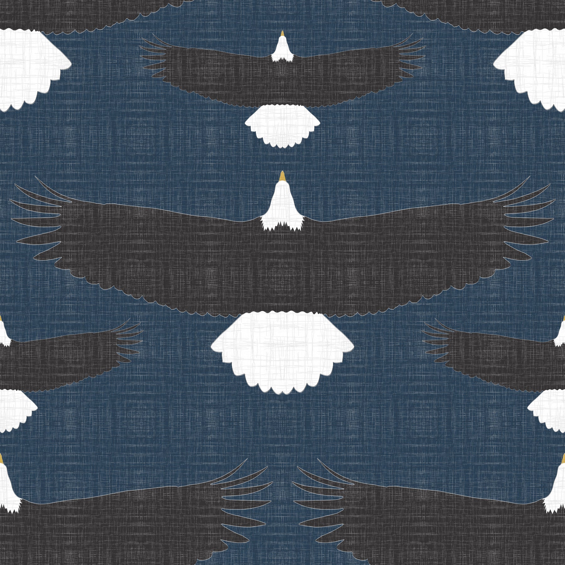 Rustic Bald Eagle Flock Blue Wallpaper⁠