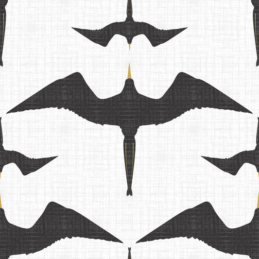 Rustic Frigate Flock White Wallpaper⁠