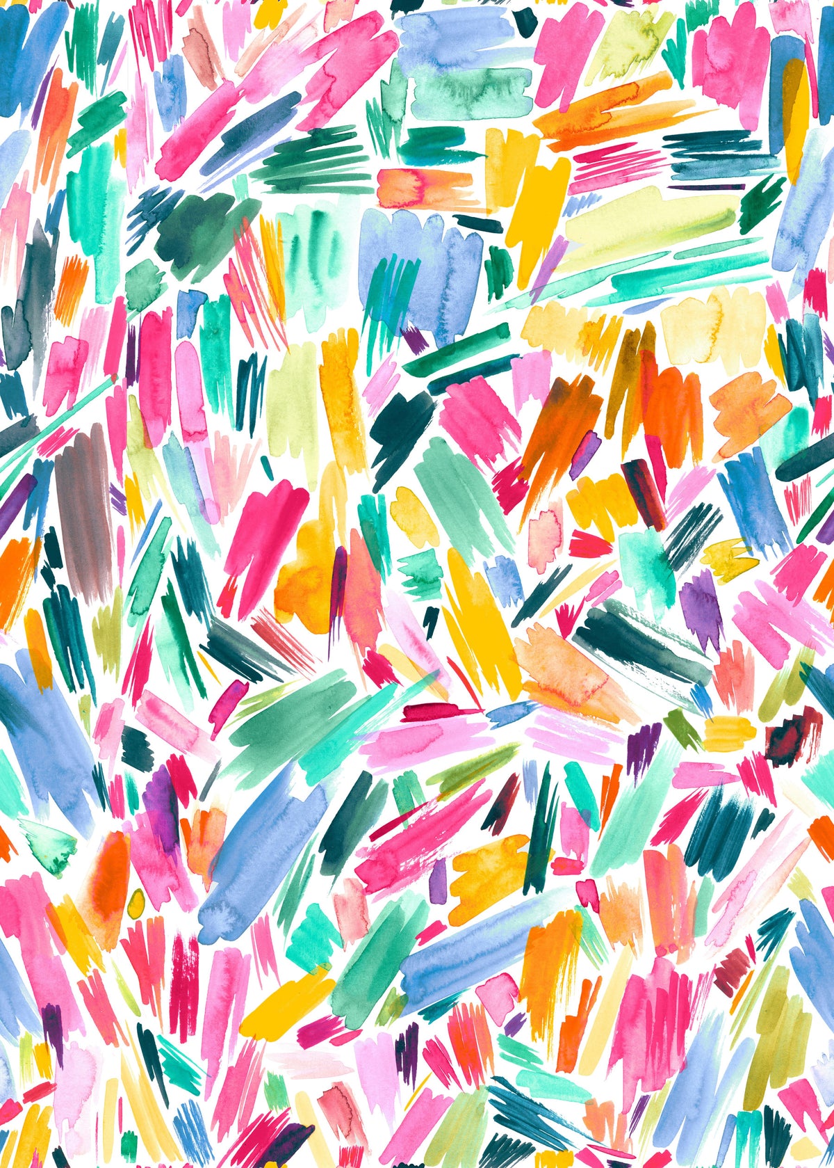 Abstract Artistic Brushstrokes Colorful Wall Mural in your room — zoomed
