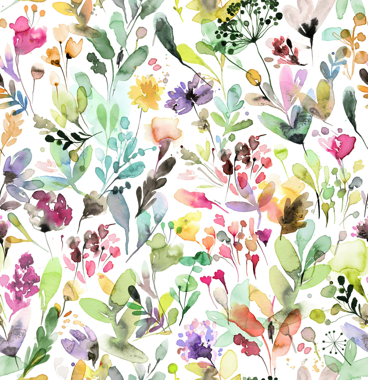 Artsy Wild Garden Nature Green Wallpaper⁠ in your room