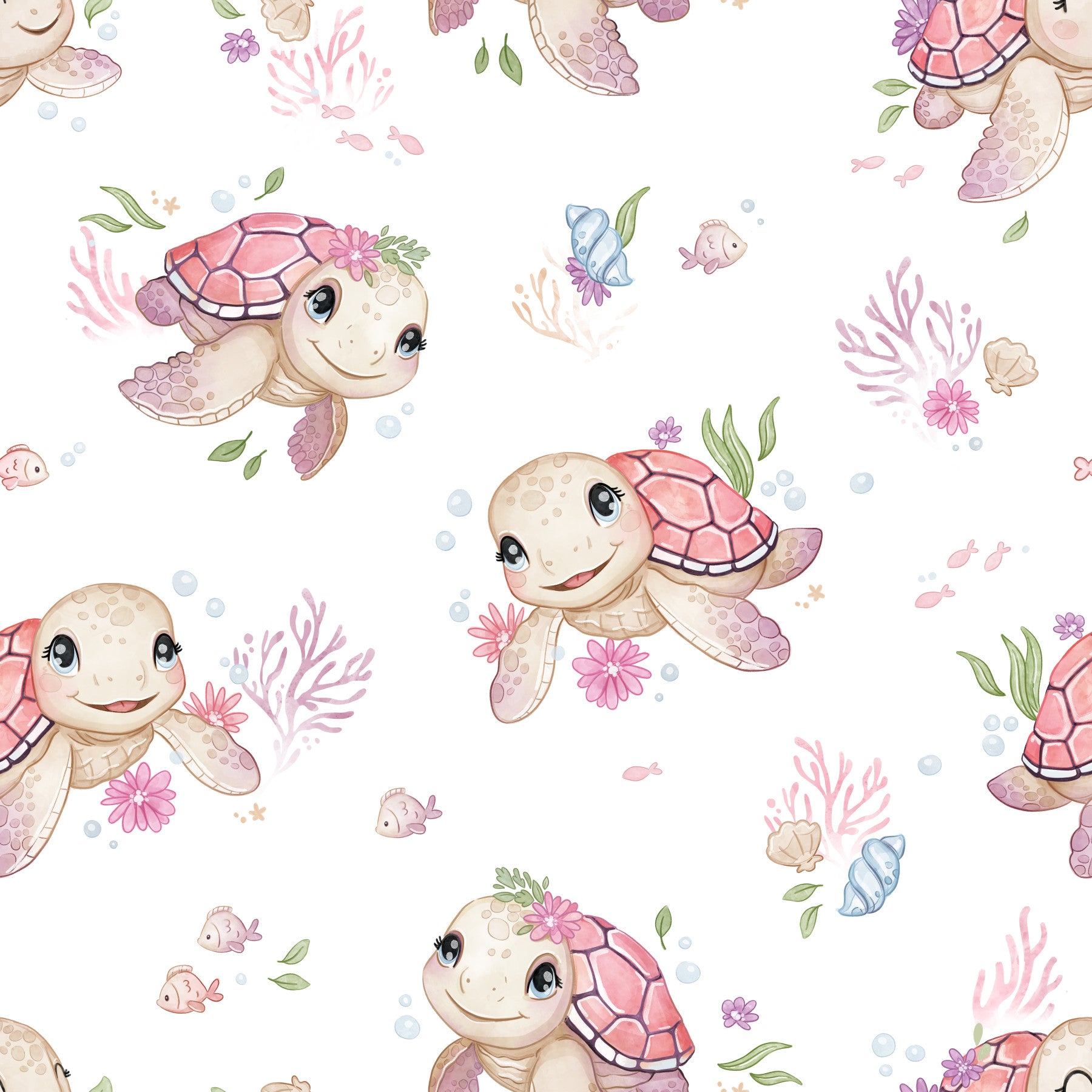 Turtle Tots Wallpaper⁠ in your room — zoomed