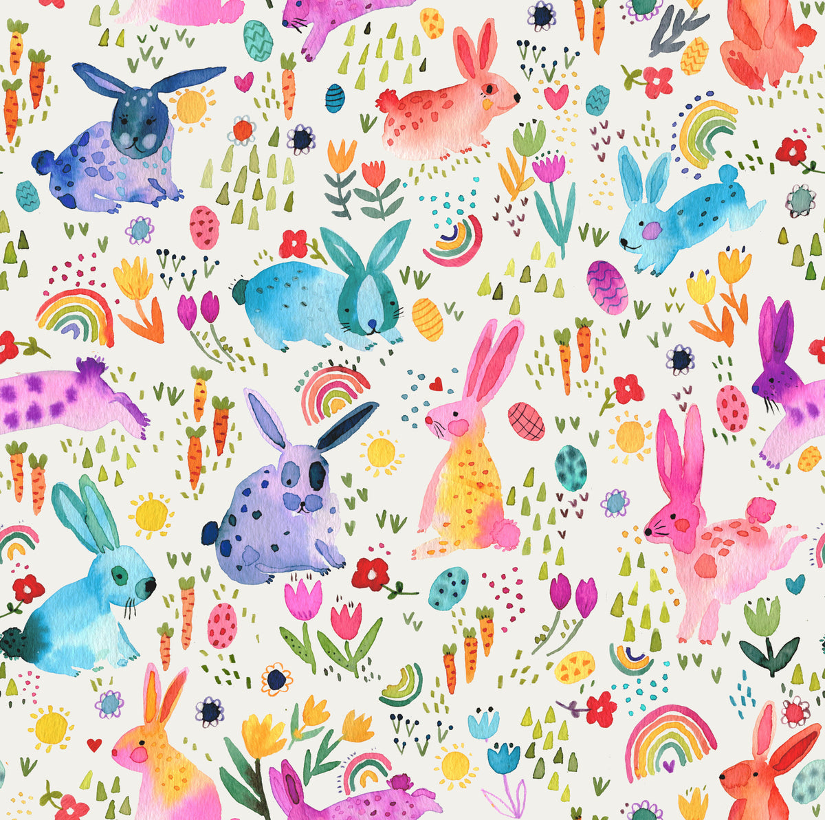 Children Meadow Rabbits  Easter  Wallpaper⁠