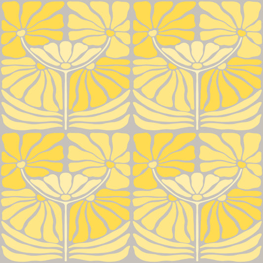 Vintage Yellow Florals Wallpaper⁠