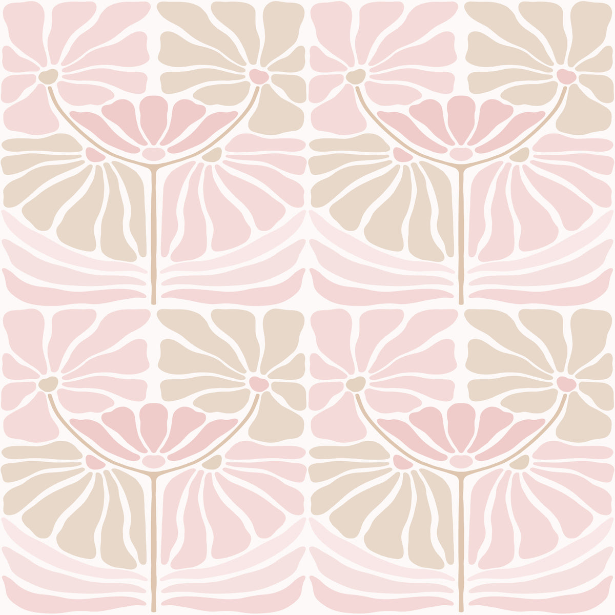 Retro Blossom Chic Wallpaper⁠ in your room — zoomed