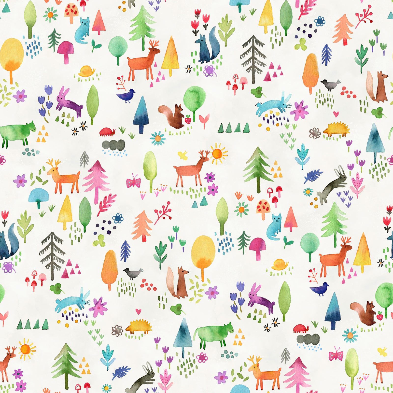 Cute Tiny Forest Animals Fox Kids Wallpaper⁠