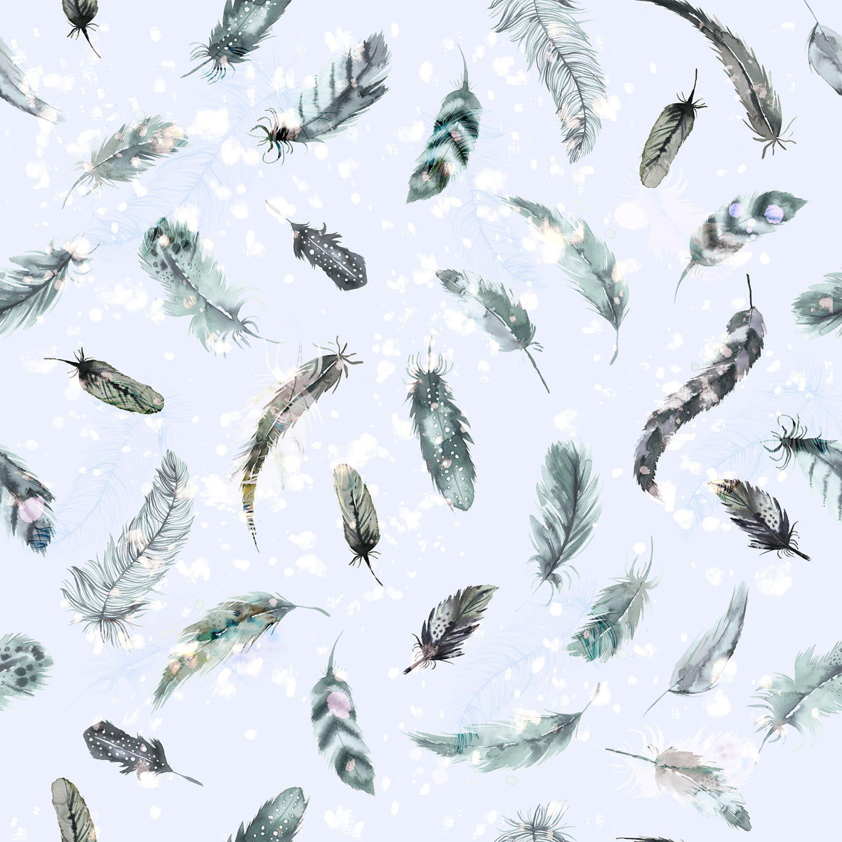 Delicate Feathers Soft Blue Wallpaper⁠