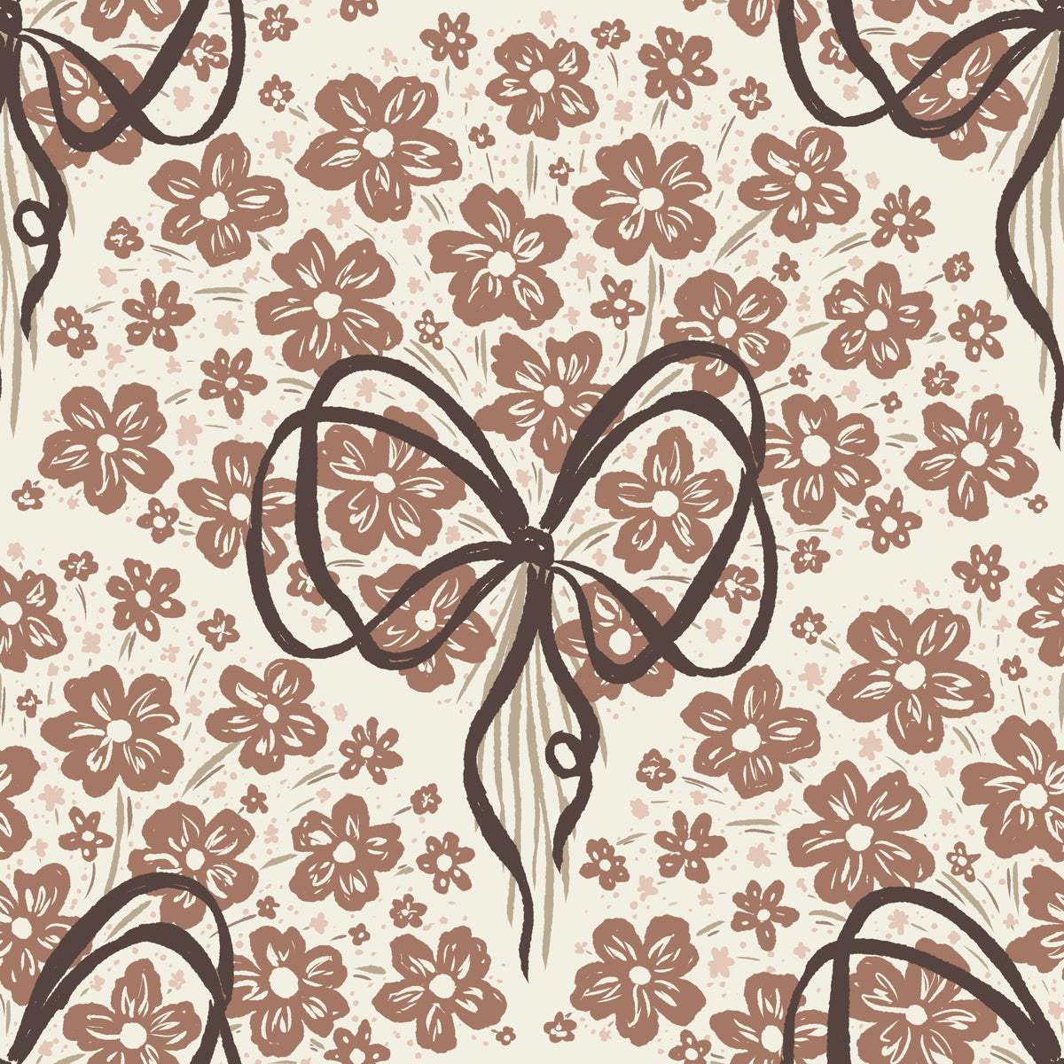 Floral Bouquet with Bow Wallpaper⁠ in your room