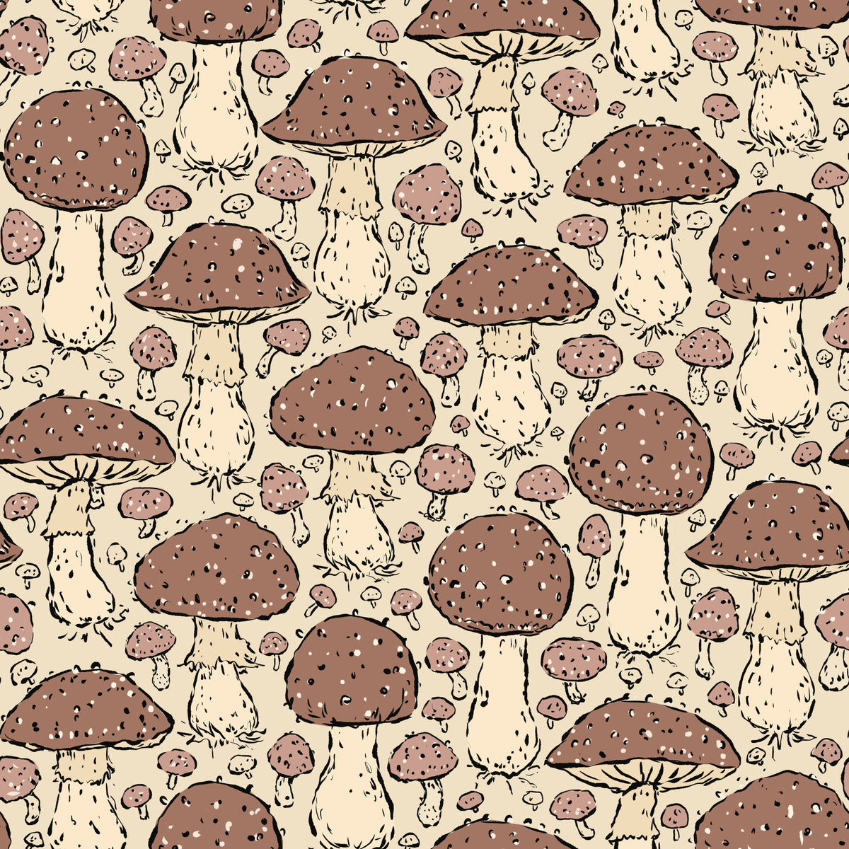 Mushroomcore - Mocha Mousse and Beige Wallpaper⁠ in your room