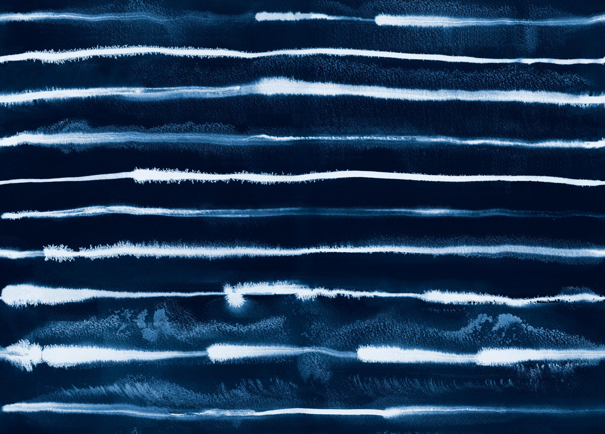 Electric Ink Stripes Scandinavian Navy Wallpaper⁠ in your room