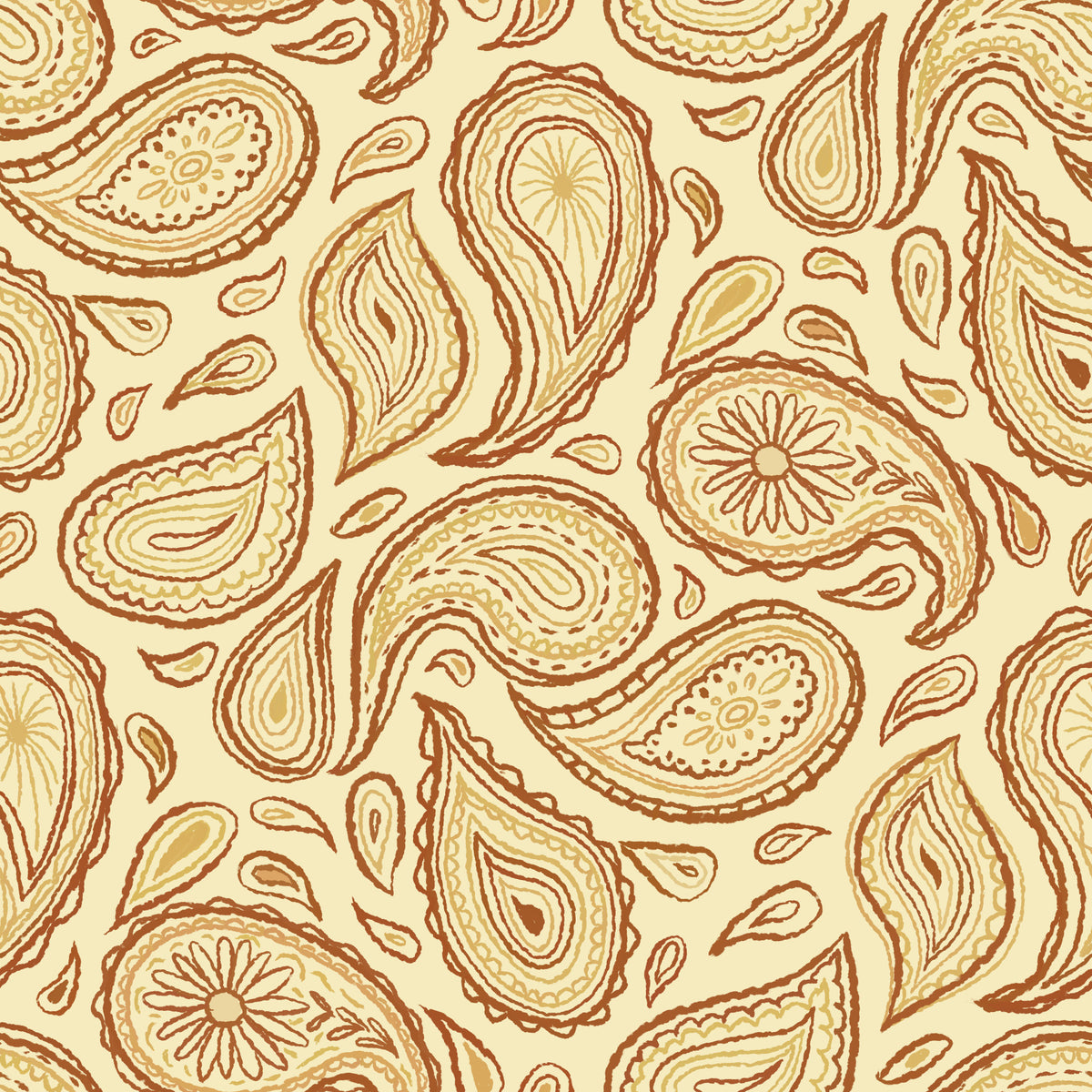 Autumn Paisley - Warm  Wallpaper⁠ in your room — zoomed