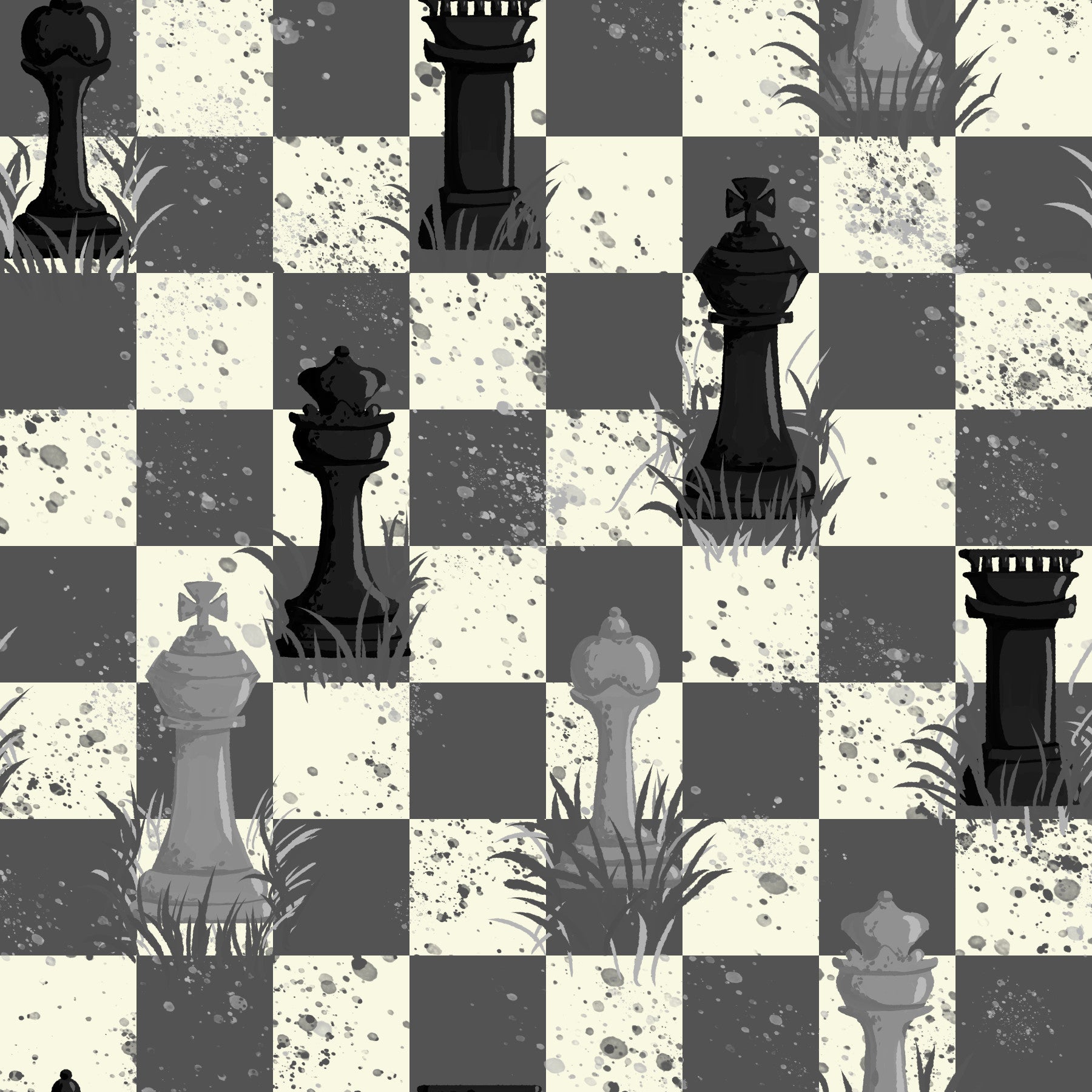 Outdoor Chess - Grayscale / Black and White Wallpaper⁠ in your room — zoomed