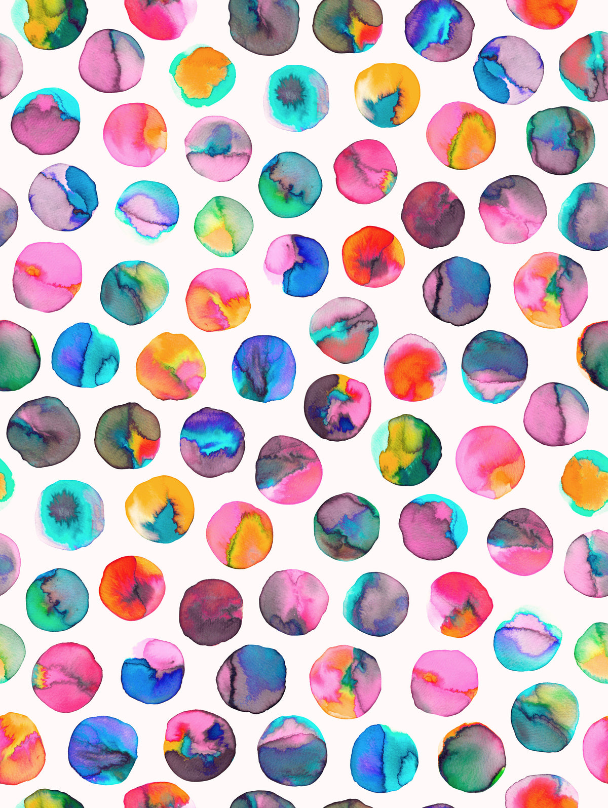 Geometric Colorful Ink Dots Multicolor Wallpaper⁠ in your room — zoomed