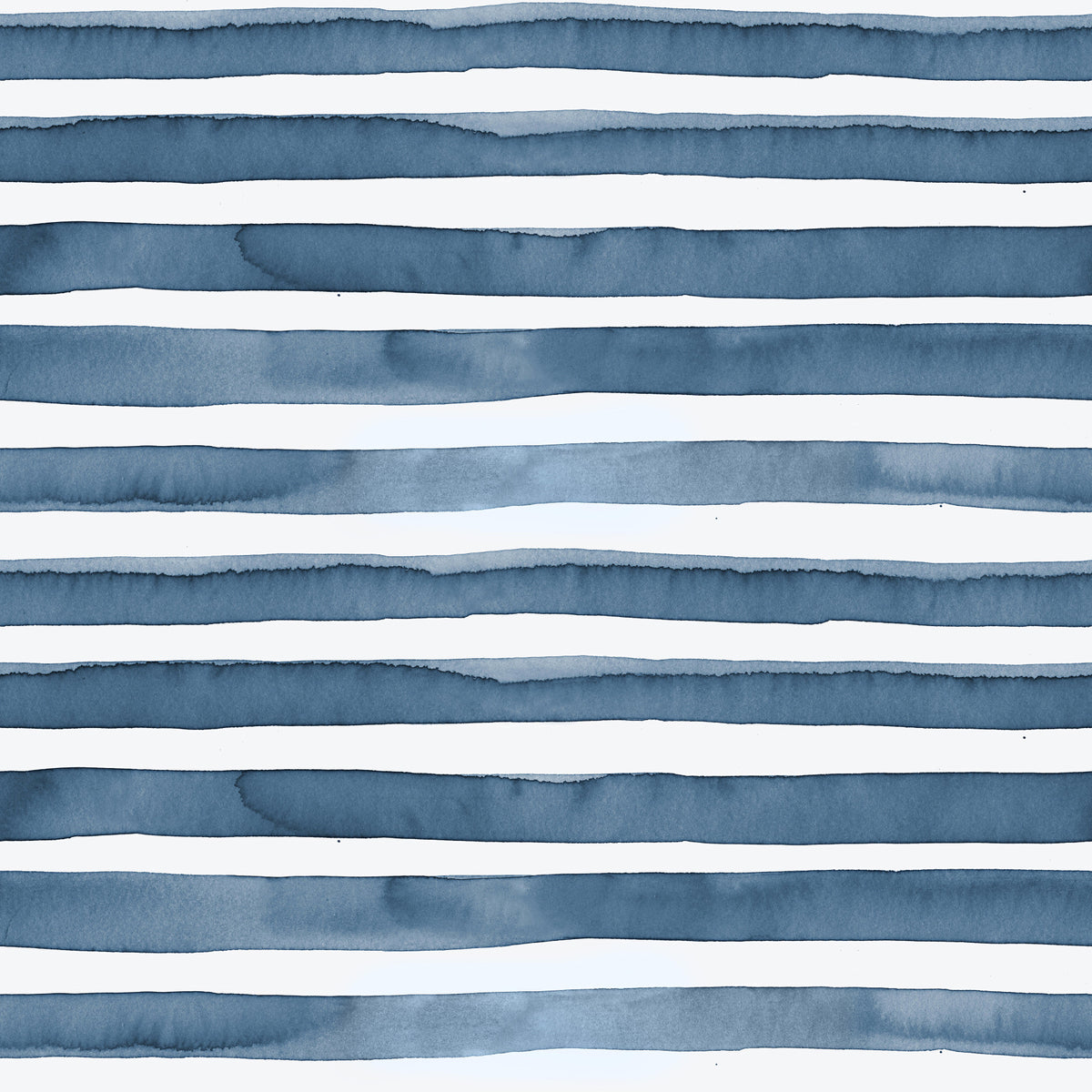 Marine Blue Watercolor Stripes Wallpaper⁠