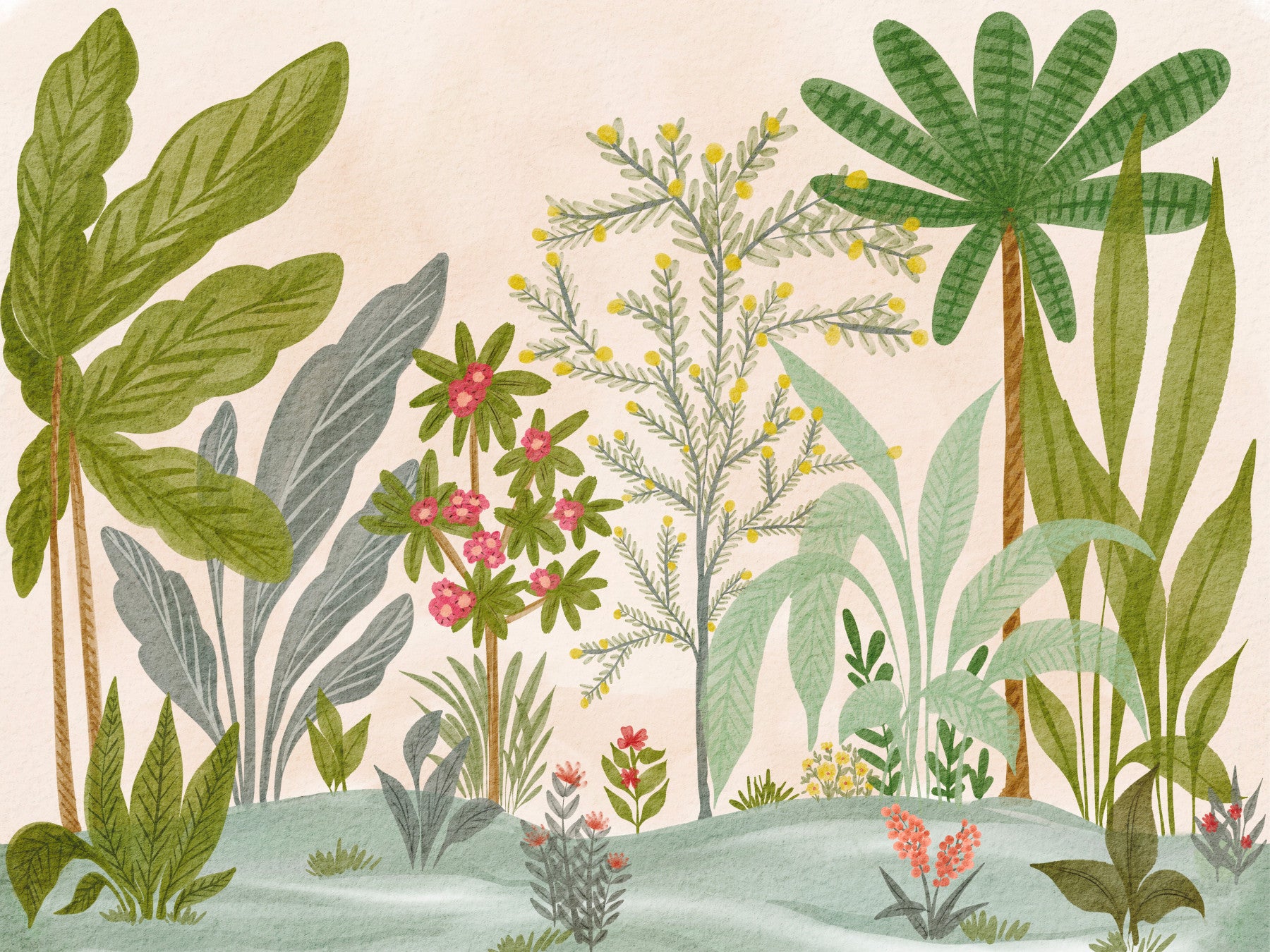 Whimsical Garden Escape Wall Mural