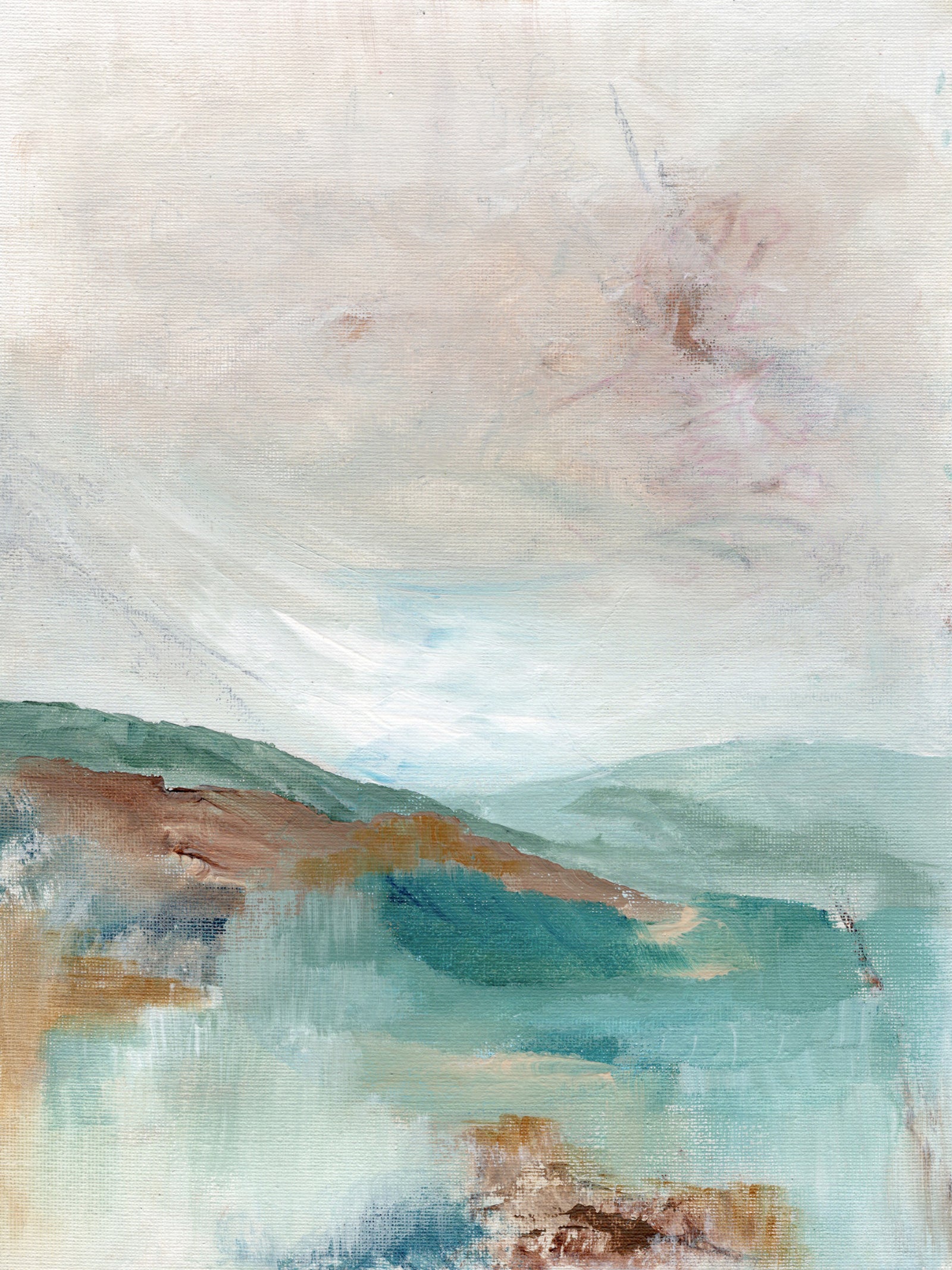 Misty Mountain Hues Wall Mural