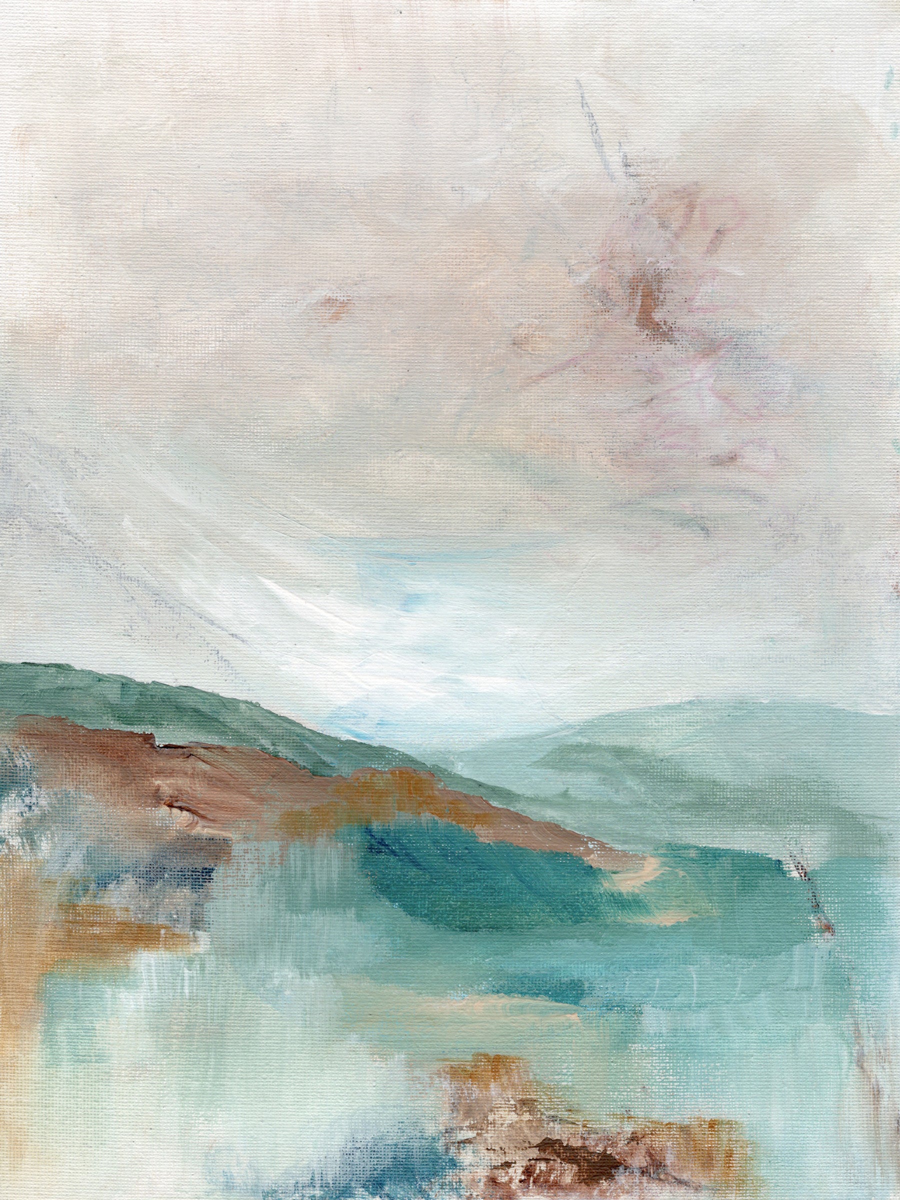 Misty Mountain Hues Wall Mural in your room — zoomed