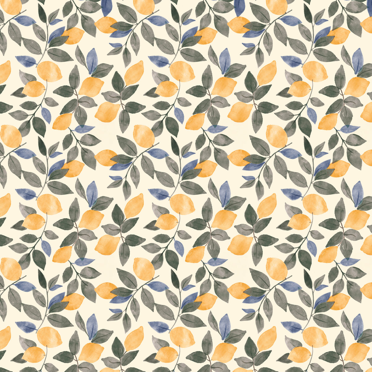 Vintage Lemons Light Theme Wall Mural in your room