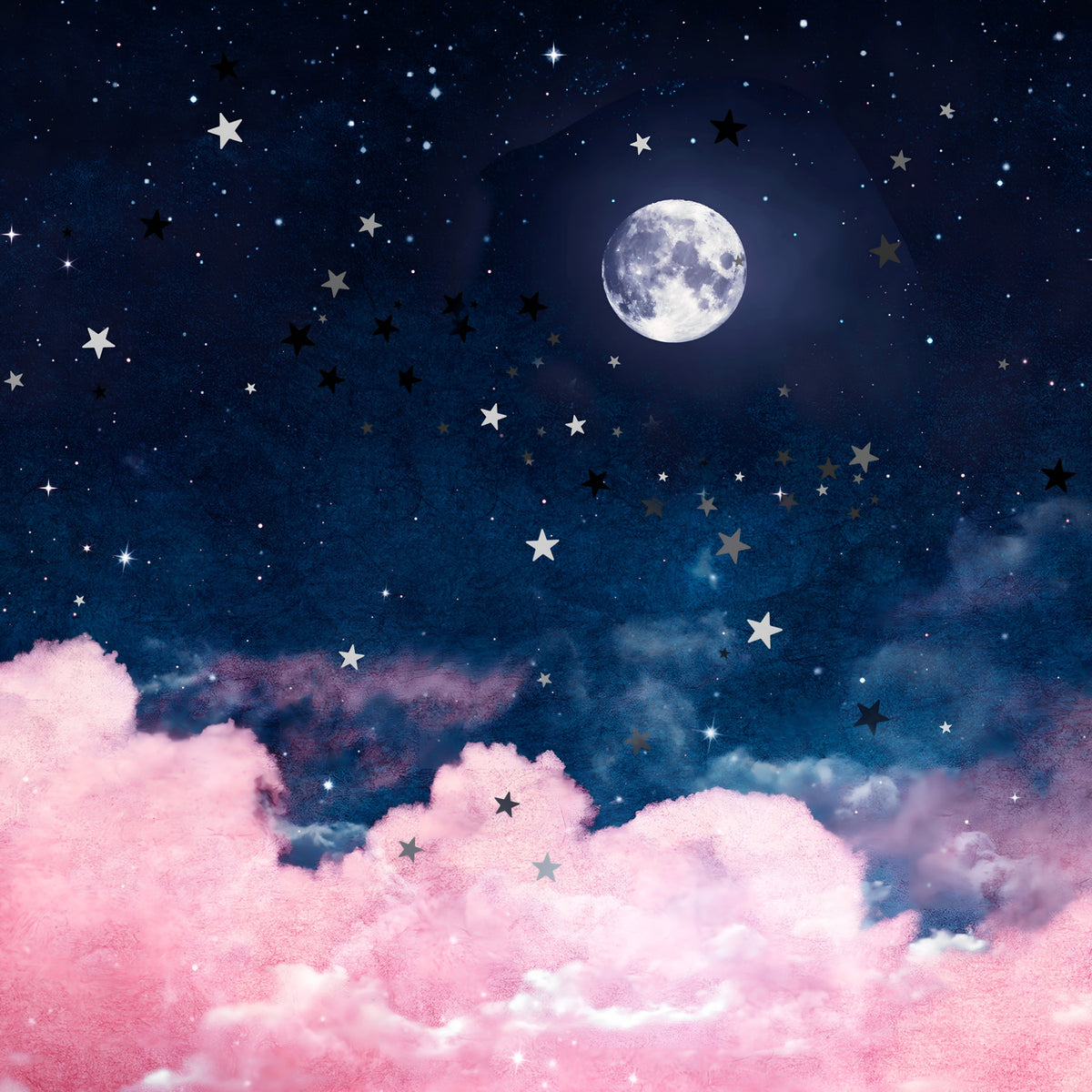 Sweet Moon Night Wall Mural in your room — zoomed