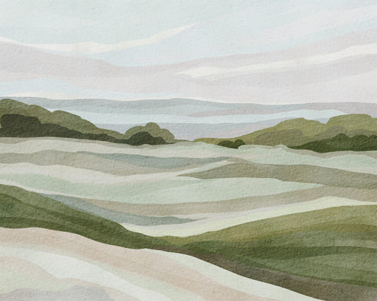 Green Whispering Hills Wall Mural