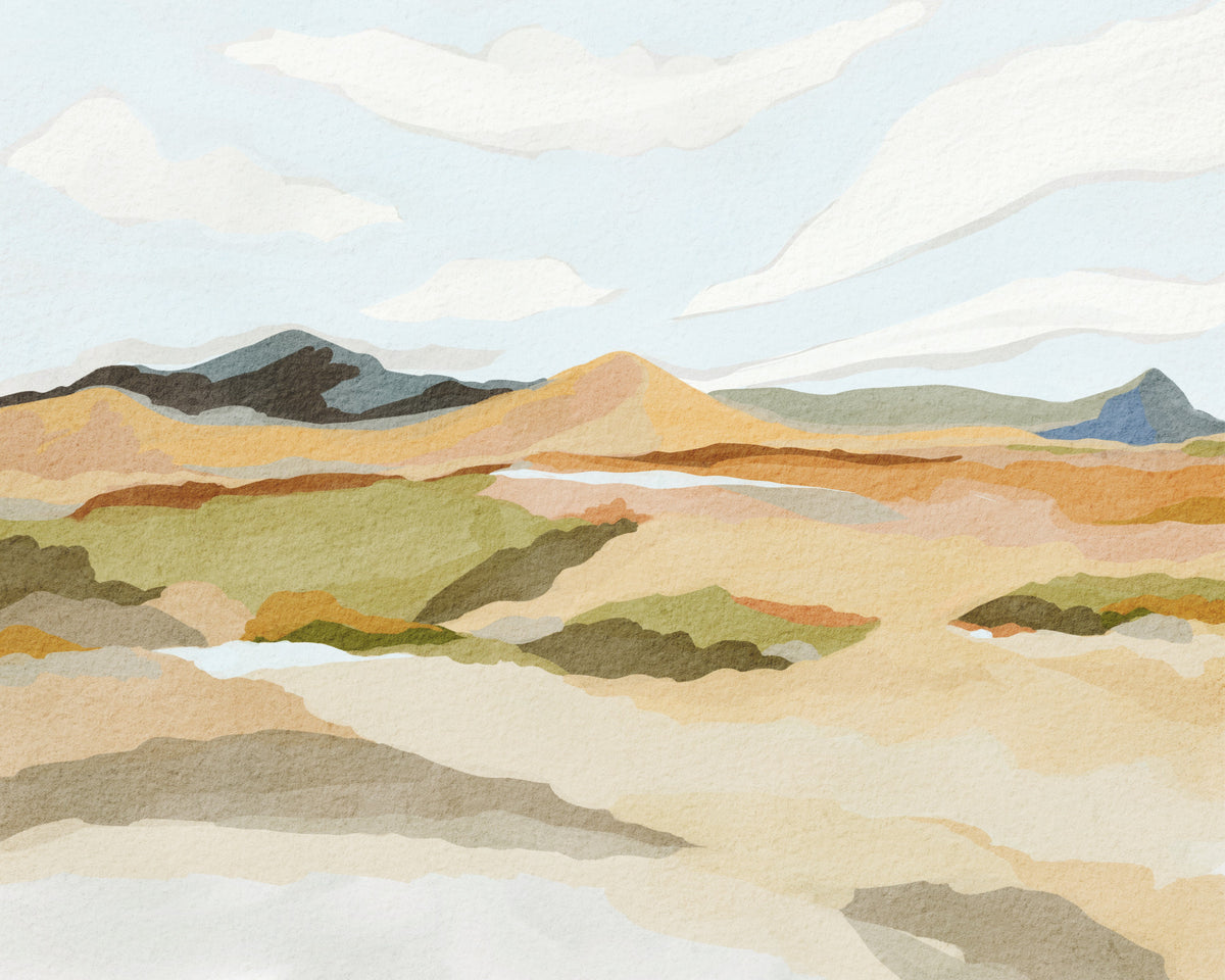 Abstract Mountain Vista Wall Mural in your room
