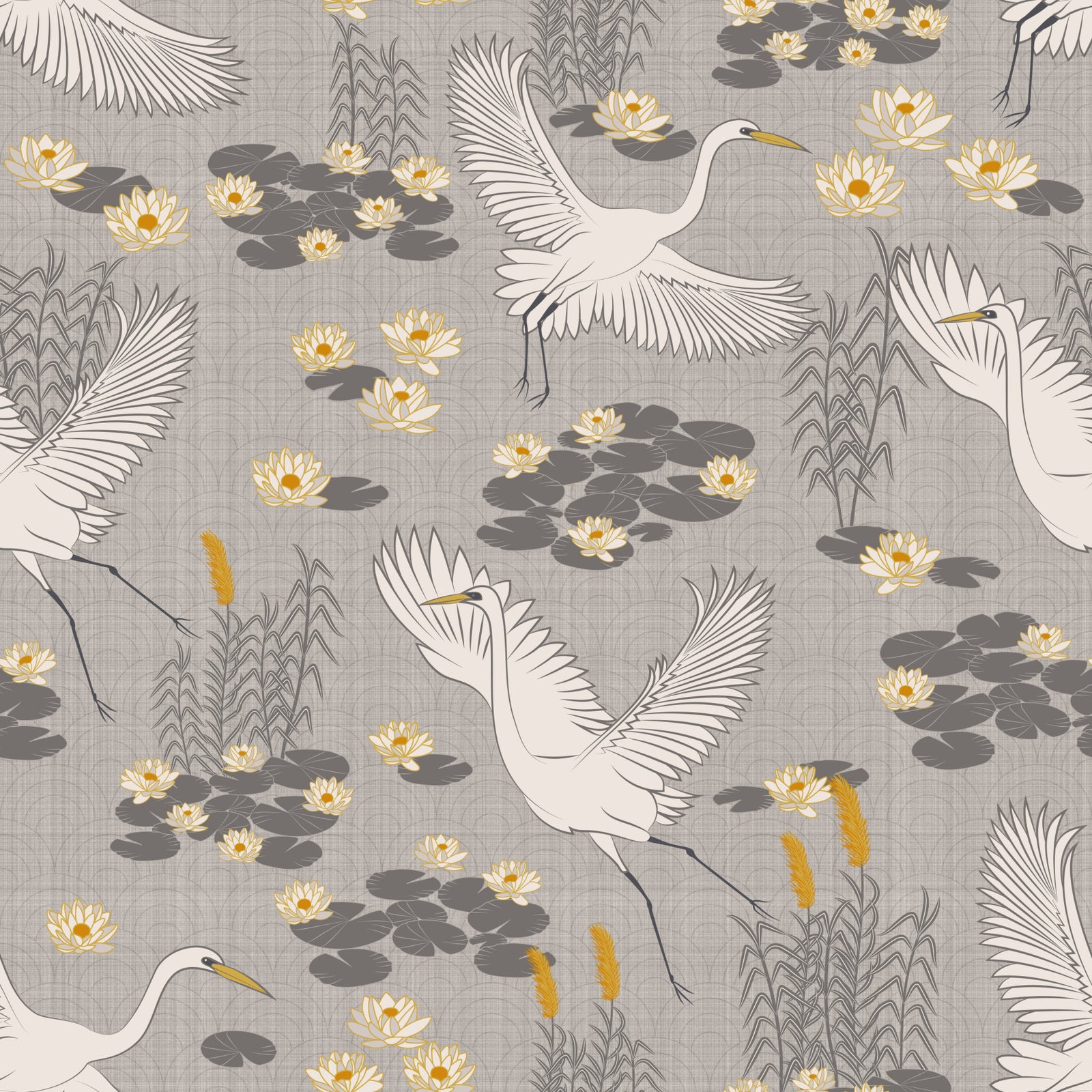 White Herons in the Lagoon -  Light Wallpaper⁠