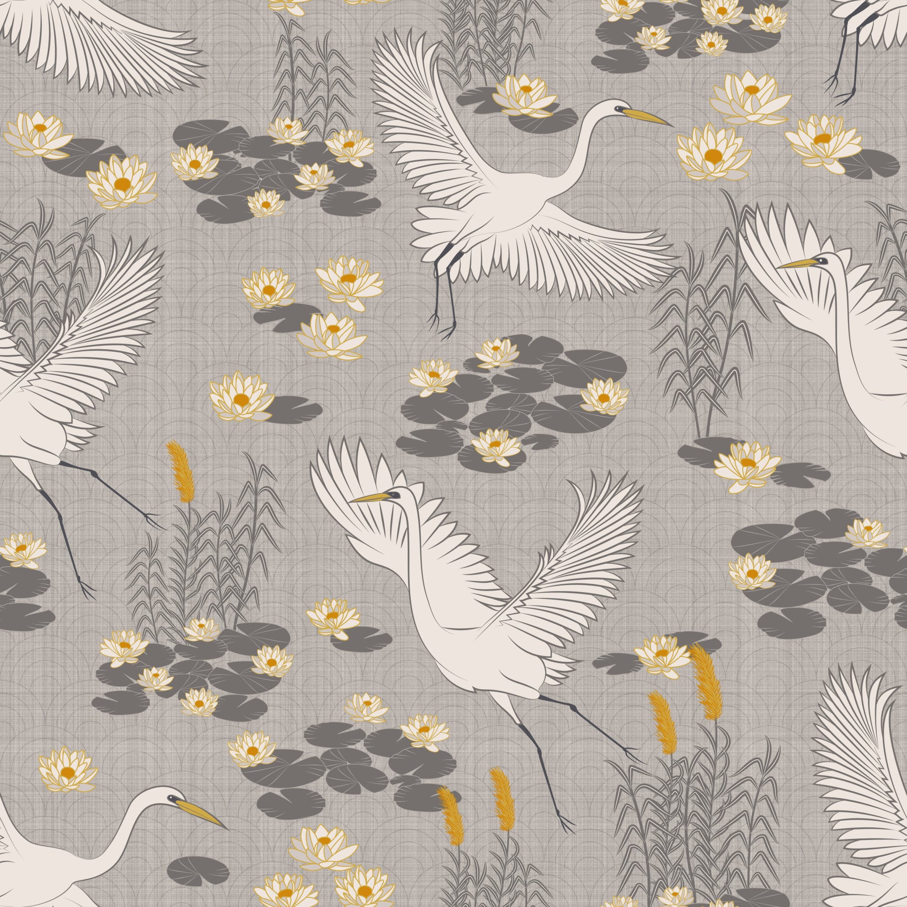 White Herons in the Lagoon -  Light Wallpaper⁠