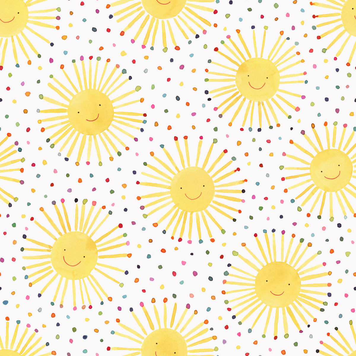 Cute Suns Smiley Scandinavian Nursery Wallpaper⁠ in your room