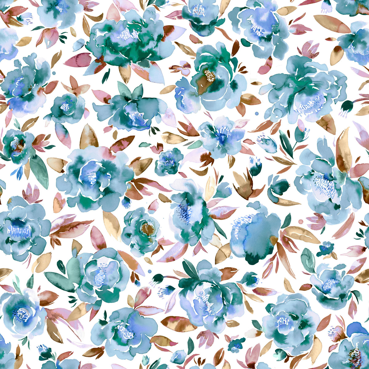 Peonies Calm Sky Blue Wallpaper⁠ in your room — zoomed