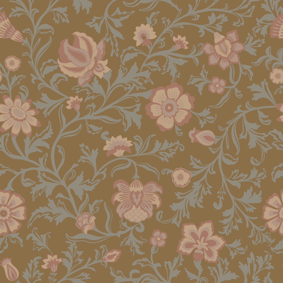 Antique Blooms Wallpaper⁠ in your room — zoomed