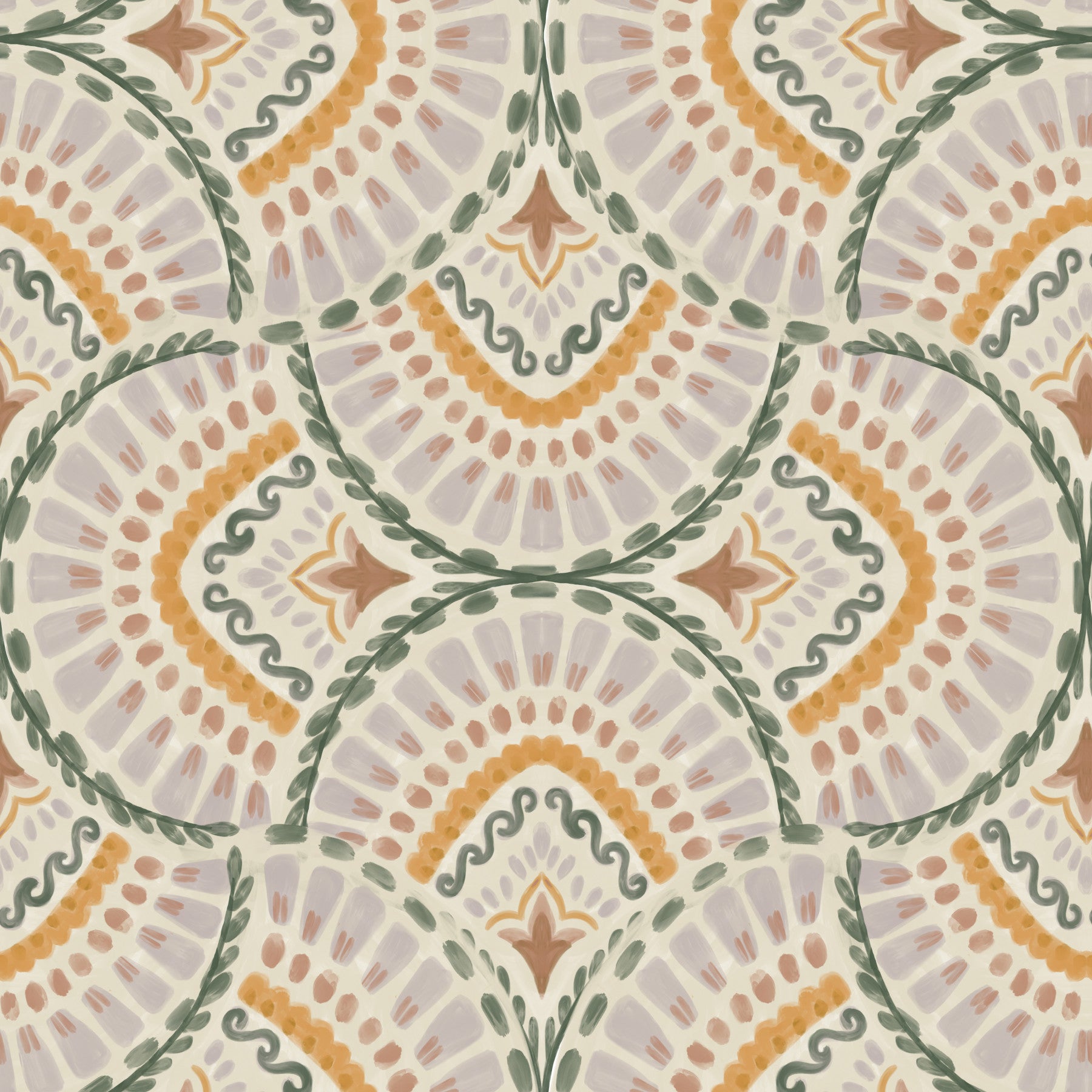Whimsical Fan Pattern Wallpaper⁠