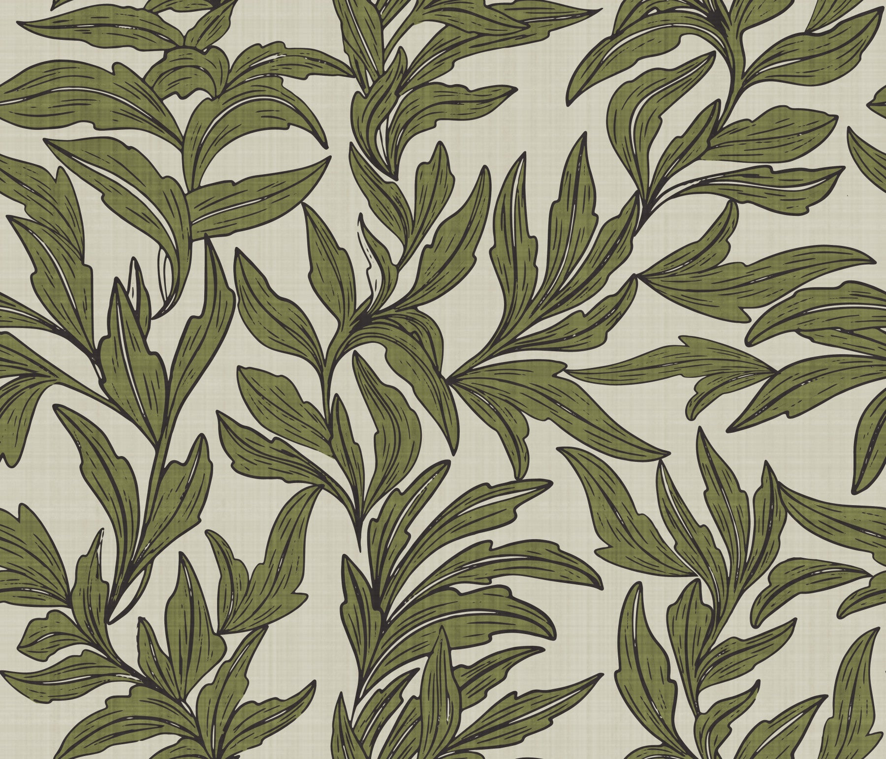 Nature-inspired wallpaper featuring raised leaf patterns

